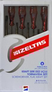 İZELTAŞ 4100 Kraft Tornavida Seti 8 Parca