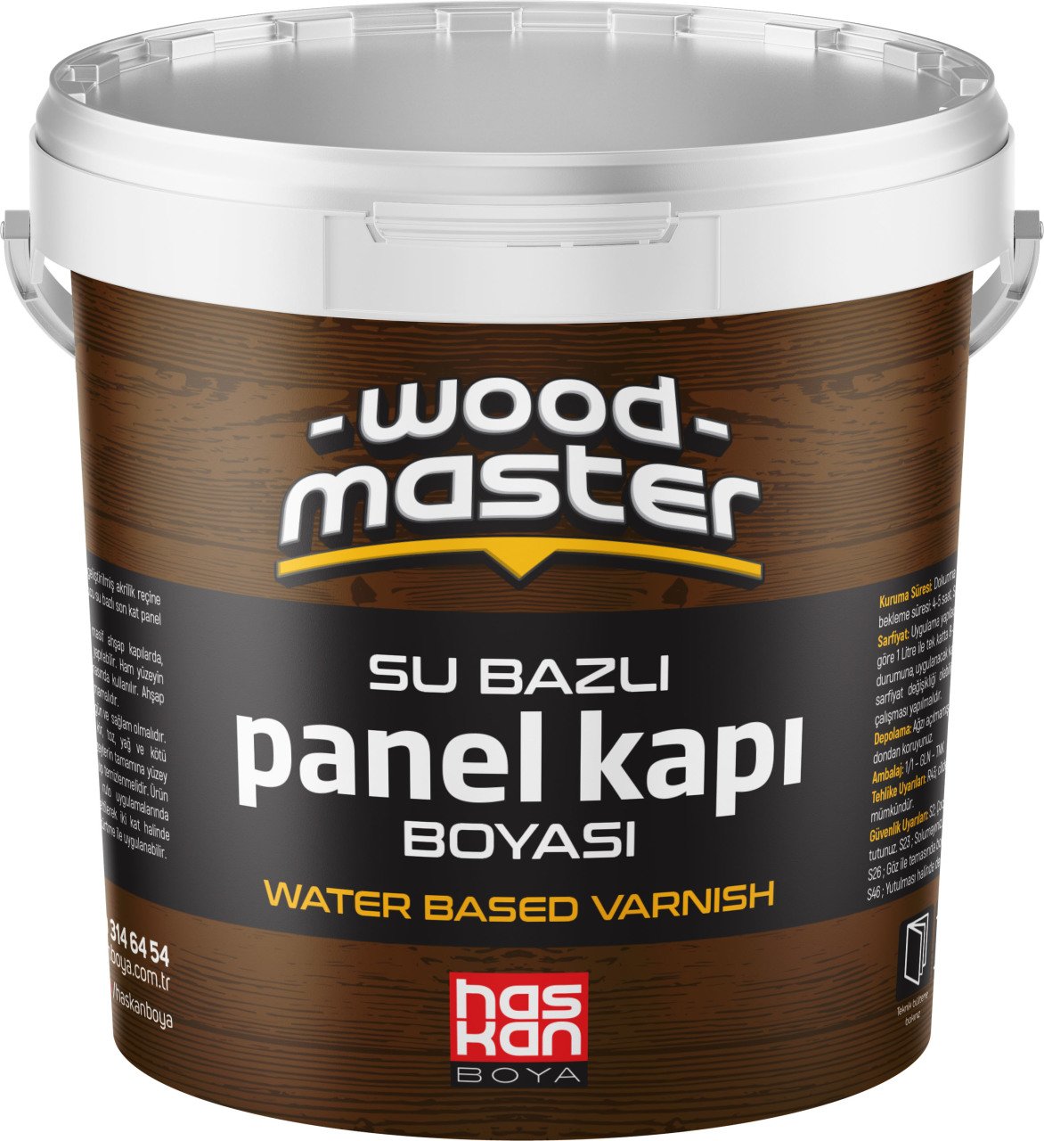 HASKAN Su Bazlı Panel Kapı Boyası Acık Kahverengi 0,8 KG 0,6 LT