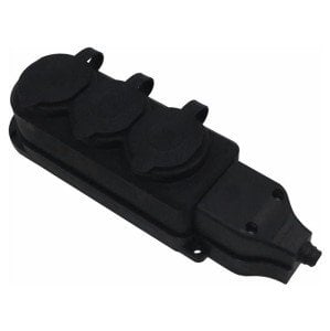 3 Lu Kauçuk Grup Priz Siyah