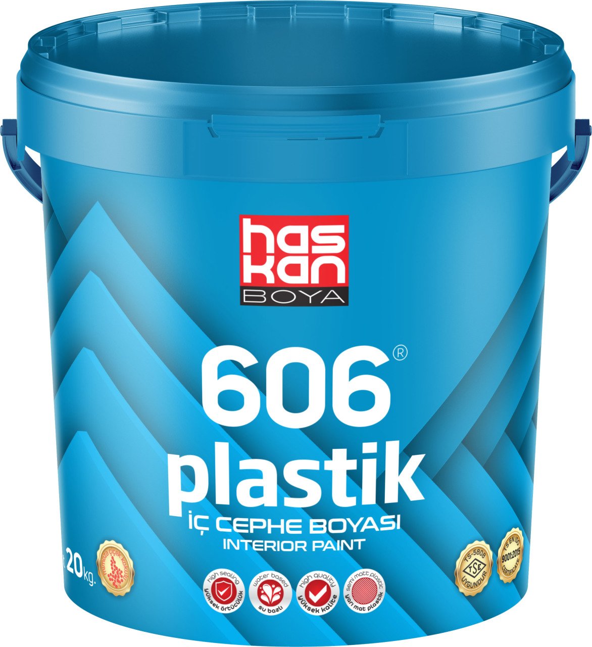 HASKAN 606 Plastik Boya Kırmızı Siyah Beyaz Renk 1 kg -2,5 kg