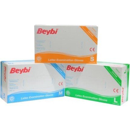 BEYBİ Lateks Muayene Eldiveni Pudrasız Mavi Large